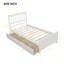 Lit plateforme simple avec deux tiroirs, blanc