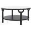 Couture Collection Puck Black/white Marble Top Round Coffee Table