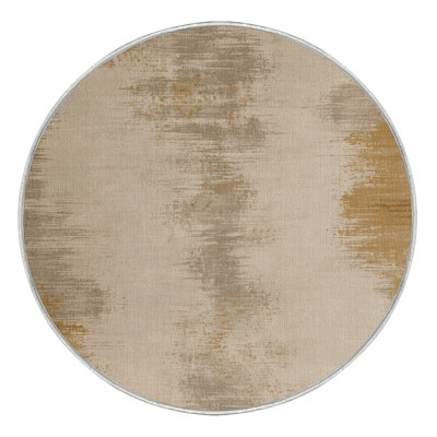 Machine Washable Abstract Beige Area Rug