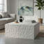 Table basse carrée moderne d'appoint avec tablette de rangement, aucun assemblage requis, pour le salon, espresso et finition blanche