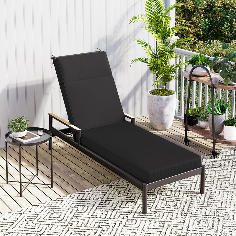 Wynee Outdoor 4'' Chaise Lounge Cushion (1 Pcs), Red, 72" W x 21" D 
