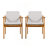 Outdoor Dining Chairs Set Of 2, Teak Color Acacia Wood Frame, Brown PE Wicker, Grey Waterproof Cushion, Ideal For Patios, Gardens-1092023440