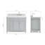Meuble-lavabo simple 42 po avec plateau en marbre blanc de Carrare Abbate-85364100
