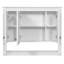 Armoire de salle de bain murale 35 pouces avec miroir, armoire à pharmacie murale avec tablette ouverte, armoire de rangement à porte sur miroir, blanc