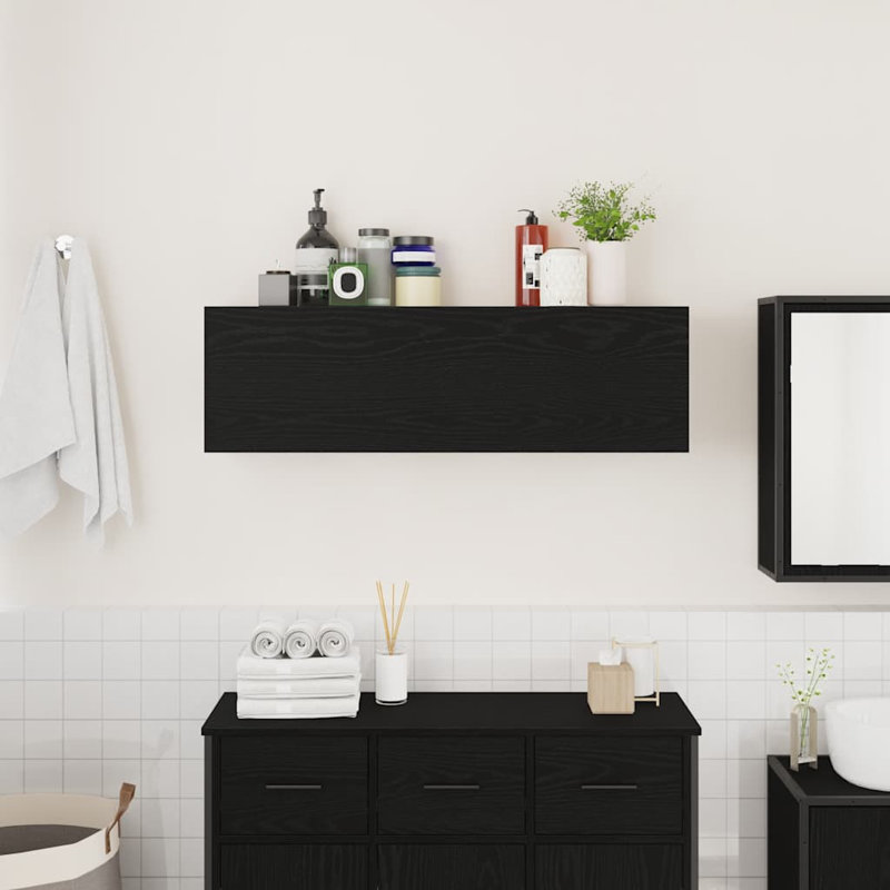  Bathroom Wall Cabinet Engineered Wood, Concrete Gray, 11.8" H x 39.4" W x 9.8" D