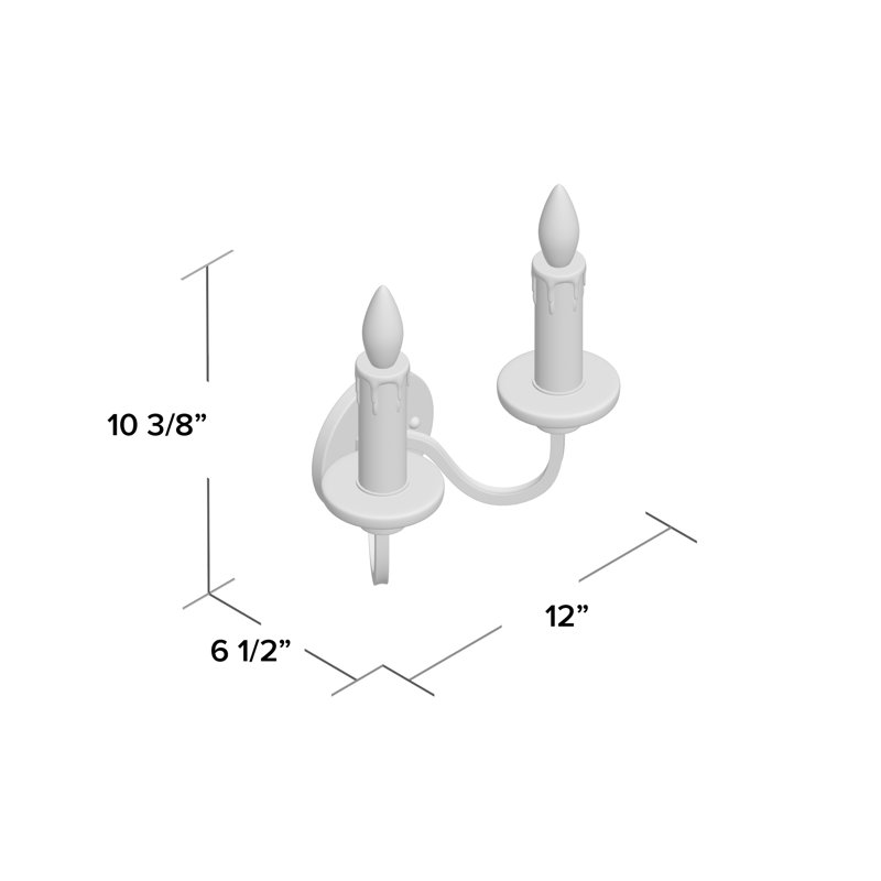 Arkaitz Candle Wall Light, Polished Nickel/Greywood