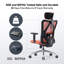  Chaise de bureau ergonomique en filet avec support lombaire réglable et accoudoirs rembourrés pour 300 lb-909741467