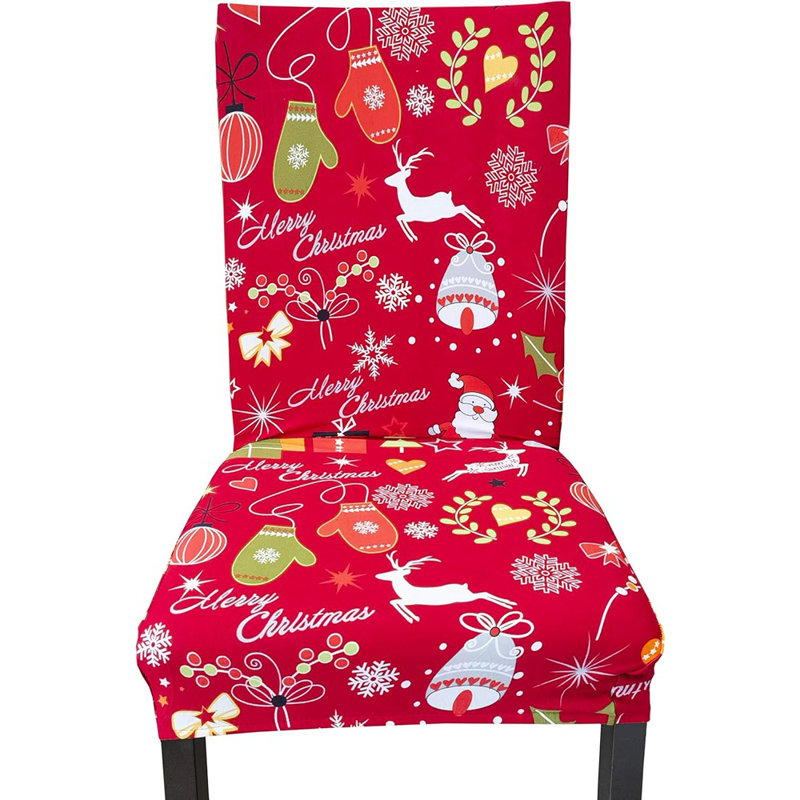 Housses de chaise de Noël - rouge / vert - spandex, extensible, lavable, salle à manger, housses de protection de siège
