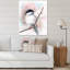 Petit oiseau blanc avec une tête noire sur une branche - peinture sur toile-67382416-67382429