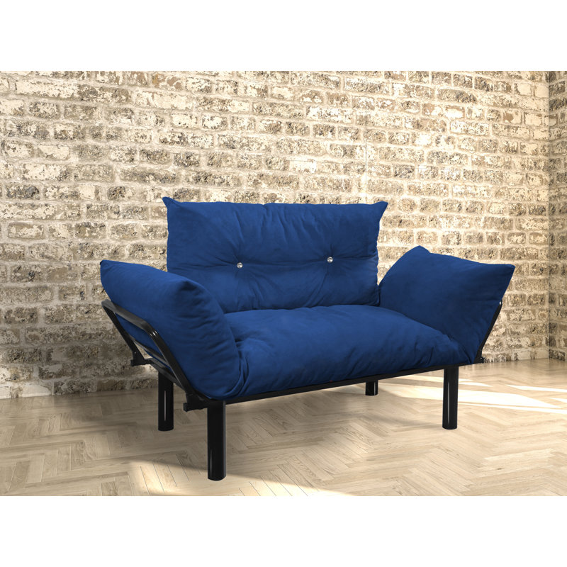 Causeuse Ewald, Microfibre / microsuède bleu