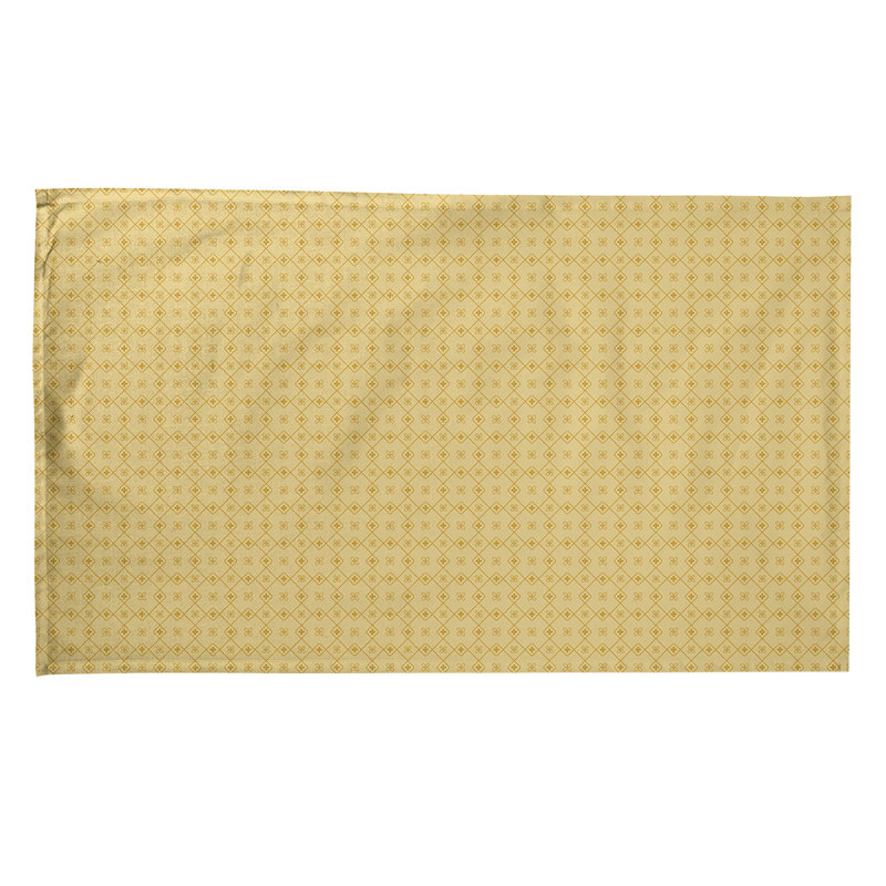 Serviette de thé à motif napperon monochrome, Polyester sergé, Jaune