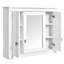 Armoire murale blanche avec miroir et 4 tablettes