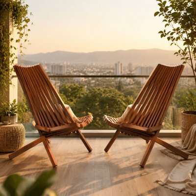 Ensemble de 2 chaises longues pliantes