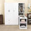 Armoire multifonctionnelle avec bureau pliable convertible, tiroirs de rangement, tablettes et tringle-981388410