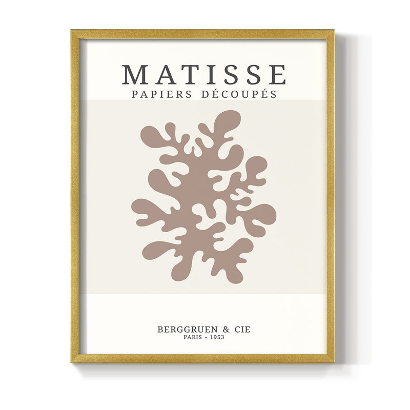 Matisse, reproduction encadrée - bois massif, H 28 po x l 22 po, Or