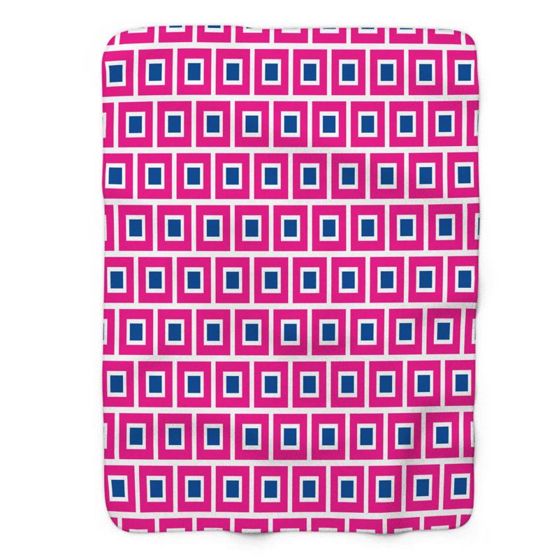 Pink Shapes - 1 pièce Sherpa Premium, Lit simple