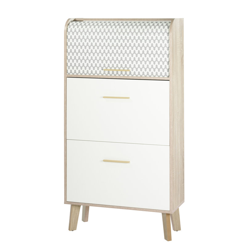 Caruso 18 Pair Flip Down Shoe Storage, White