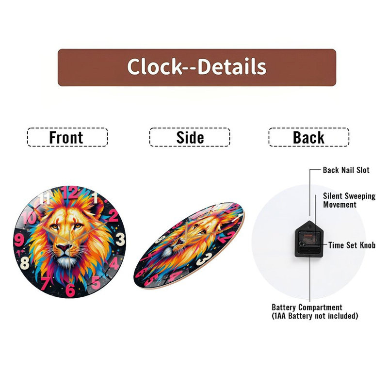 Horloge murale en verre 12 po