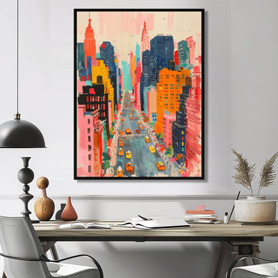 Rose, gratte-ciel New York City I - salon d'art mural New York City