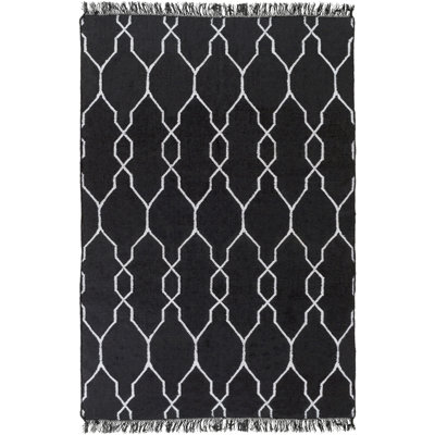 Tapis intérieur/extérieur à motif géométrique tissé à la main Larksville