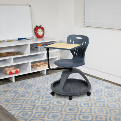 Mobile Desk Chair with 360° Tablet Rotation and Storage Cubby by Flash Furniture