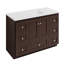 Meuble-lavabo l 49 po x P 22 po x H 35 po Shaker en aulne foncé avec comptoir en céramique blanc-1505485454