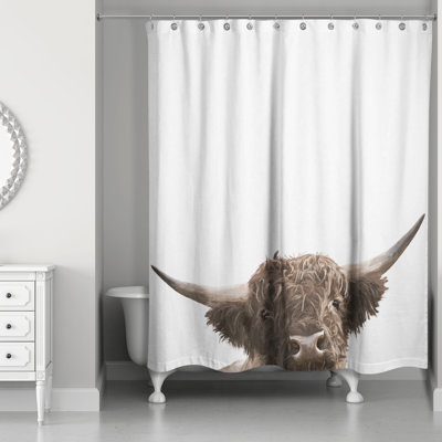Rideau de douche Painterly Peeking Cow