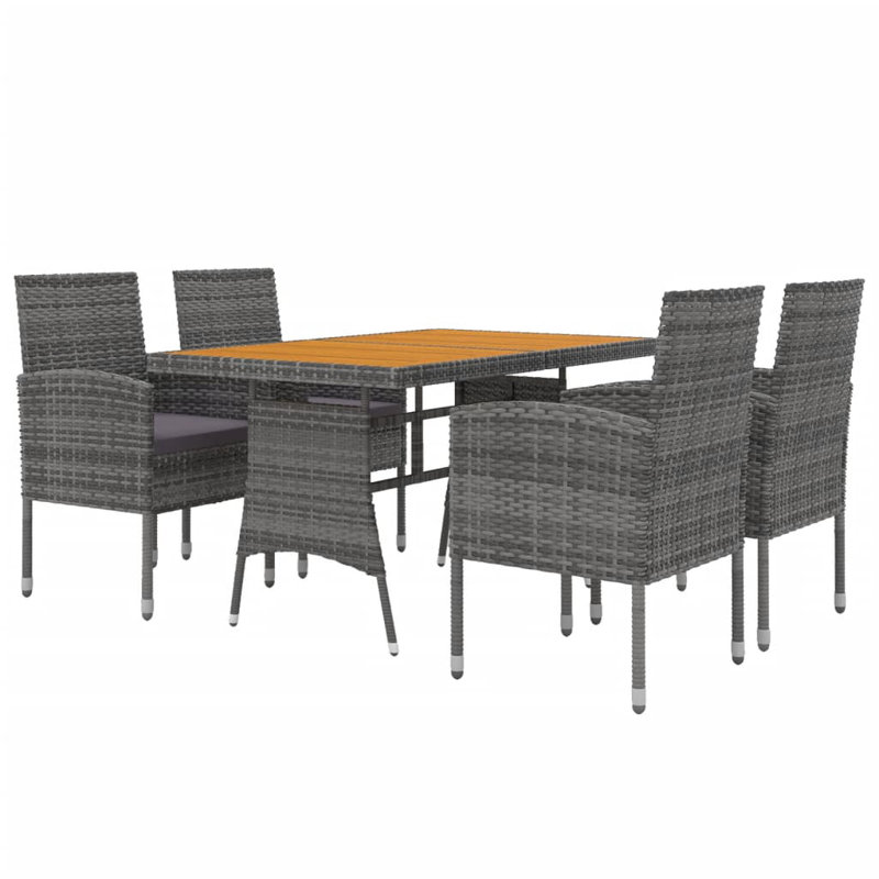 Rectangular 4 - Person Dining Set, Gray, Gray