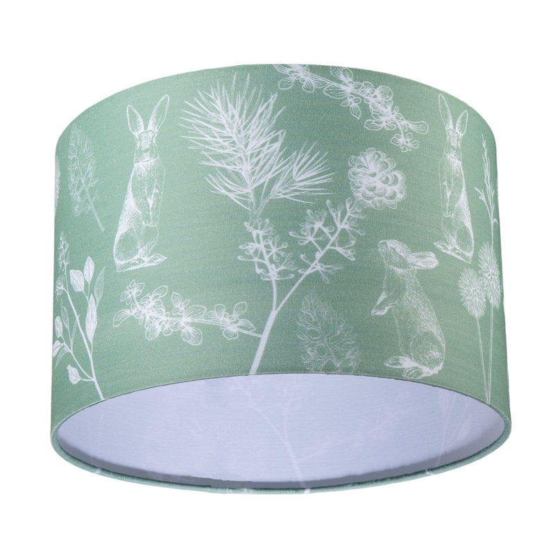 20cm H Cotton Drum Lamp Shade ( No Direct Attachment Method ) in Green