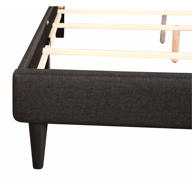 Lit décontracté noir élégant au look moderne - H 47 po x l 63 po x P 86 po, design, facile à nettoyer, assemblage requis