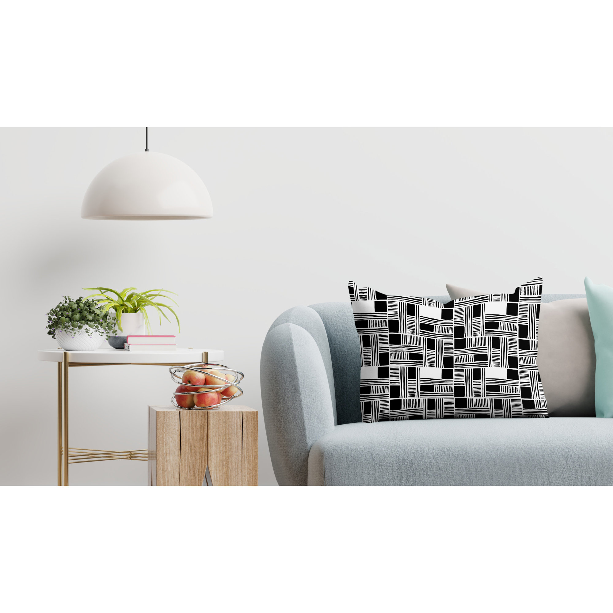 Kapri Indoor/Outdoor Throw Pillow, Black, Rectangle, 14" x 20"