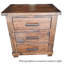 Ensemble de table de chevet rustique en bois massif récupéré à trois tiroirs Rustic-1969102729