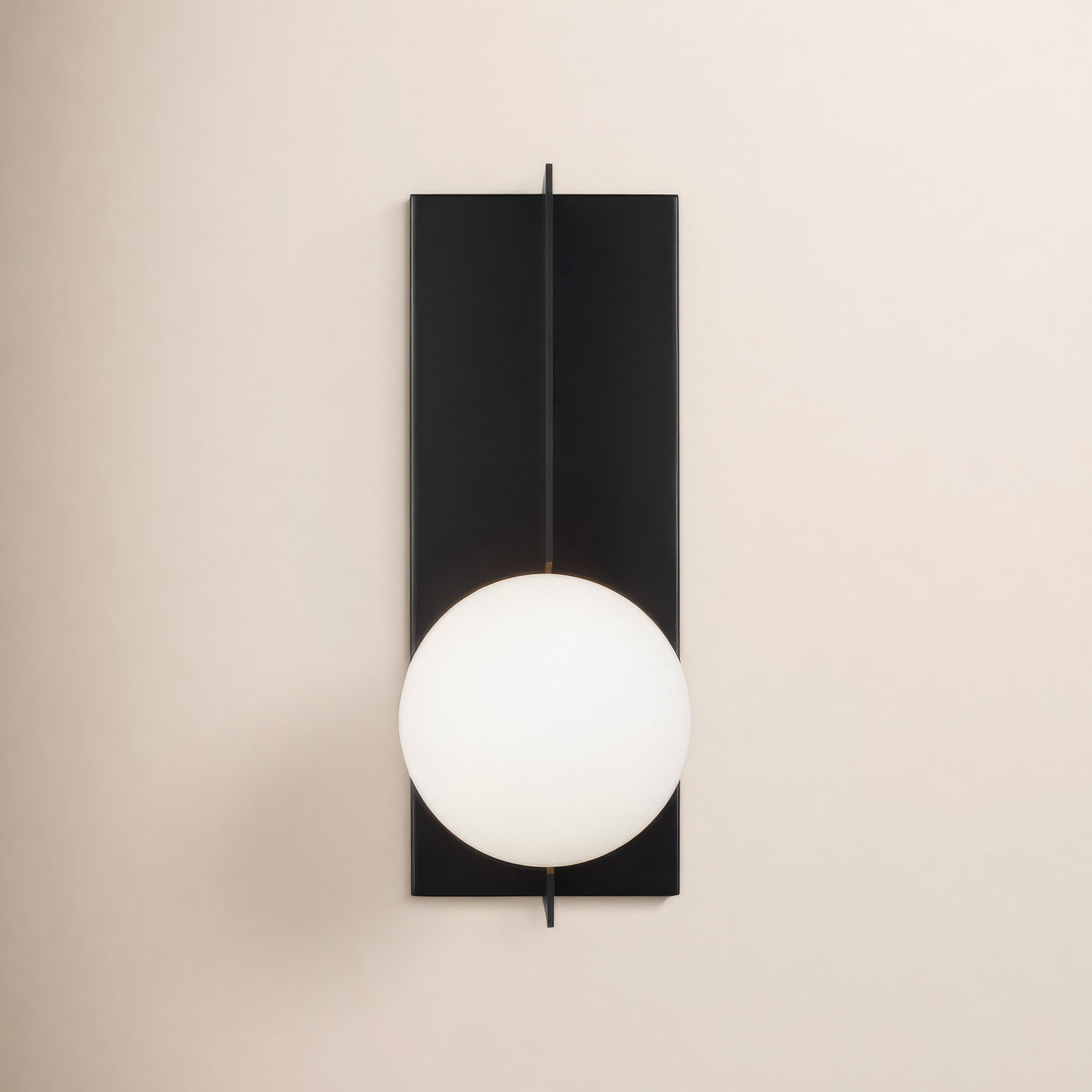 Orbel Single Light Glass Dimmable Corner Wall Light, Matte Black, Yes