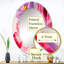Fleurs abstraites rouges et mauves - miroir mural moderne ovale-556523125