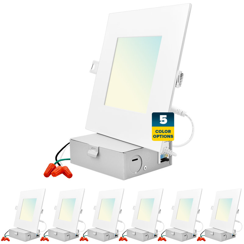 6'' Selectable Color Temperature Dimmable Air-Tight IC Rated LED Canless Recessed Lighting Kit