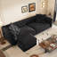 Canapé-lit convertible 4 places de 248 cm x 79 cm (97,7 po x 31 po), profondeur d'assise de 72 cm (28,4 po), avec dossier amovible, capitonnage moderne à boutons, revêtement en velours noir confortable, coussins doux et moelleux pour un confort optimal.