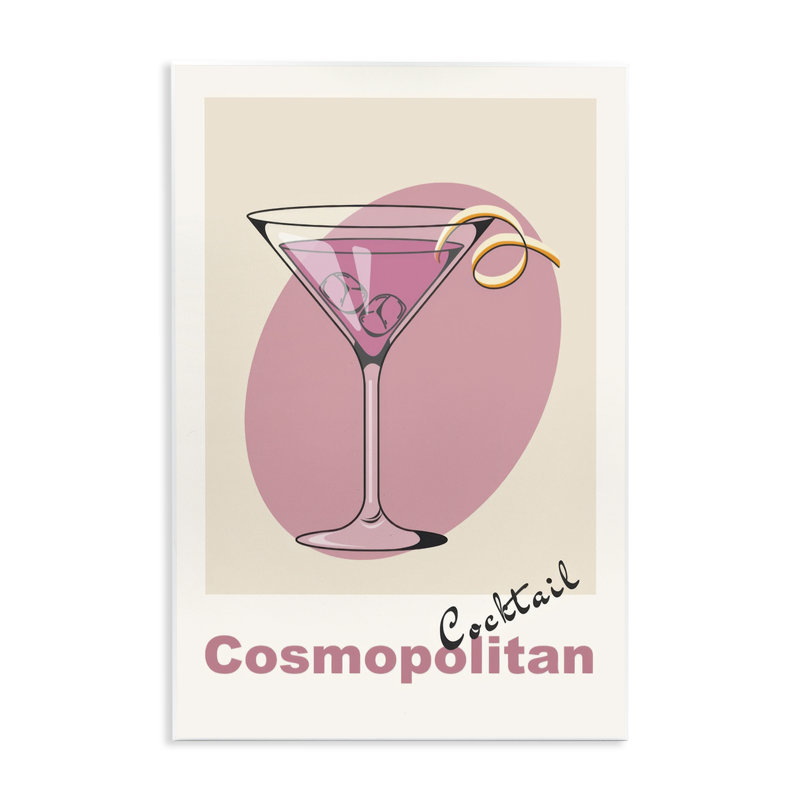 Plaque murale rétro Cosmo Cocktail, design par LSR Design Studio, H 19 po x l 13 po