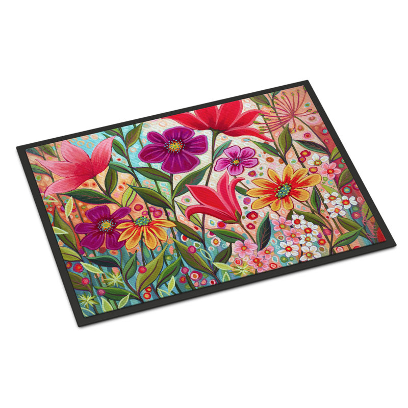 Guerrina Non-Slip Doormat, Fanciful Flowers