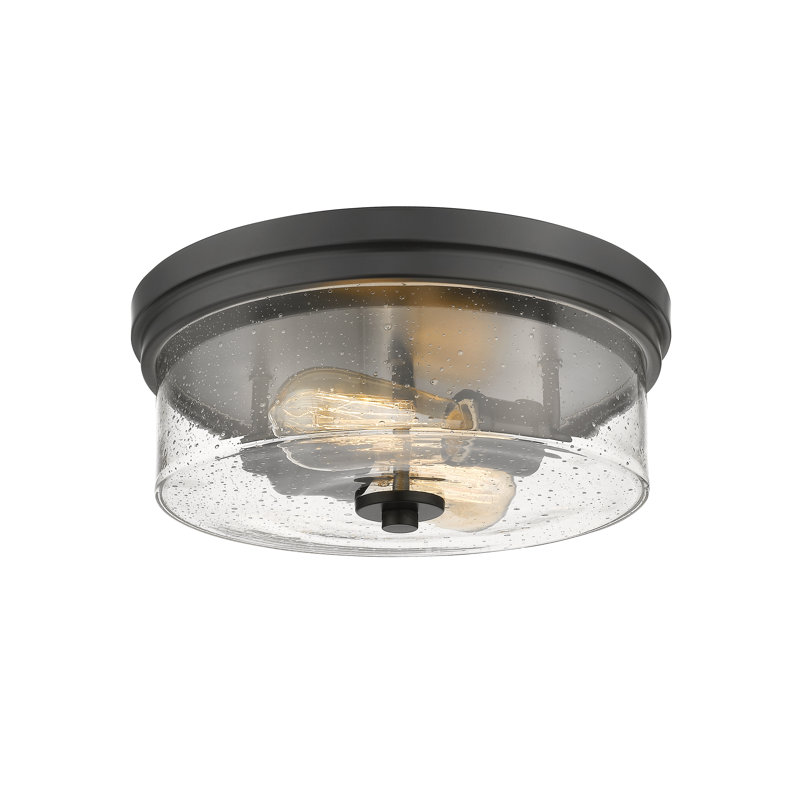 Masham Glass Flush Mount, Matte Black