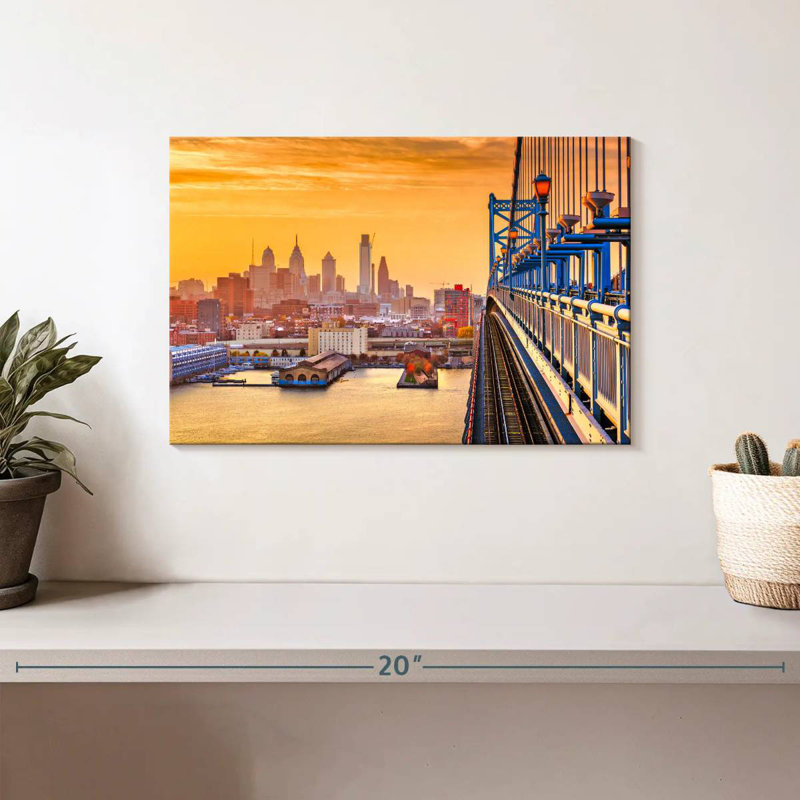 Sireci Philadelphia au coucher du soleil, H 8 po x l 12 po