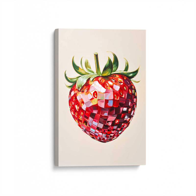 Toile tendue Disco Strawberry, H 12 po x l 8 po
