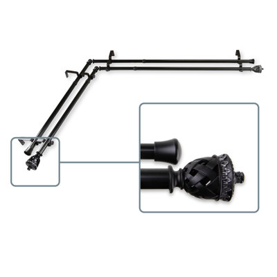 Kindle Stainless Steel Adjustable Double Curtain Rod
