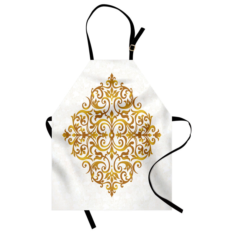 Tablier East Urban Home Mandala unisexe, conception royale victorienne, taille adulte, blanc caramel pâle