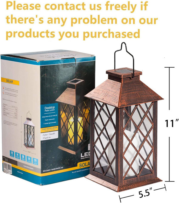 X－MAX FURNITURE 11'' Battery Powered Outdoor Lantern