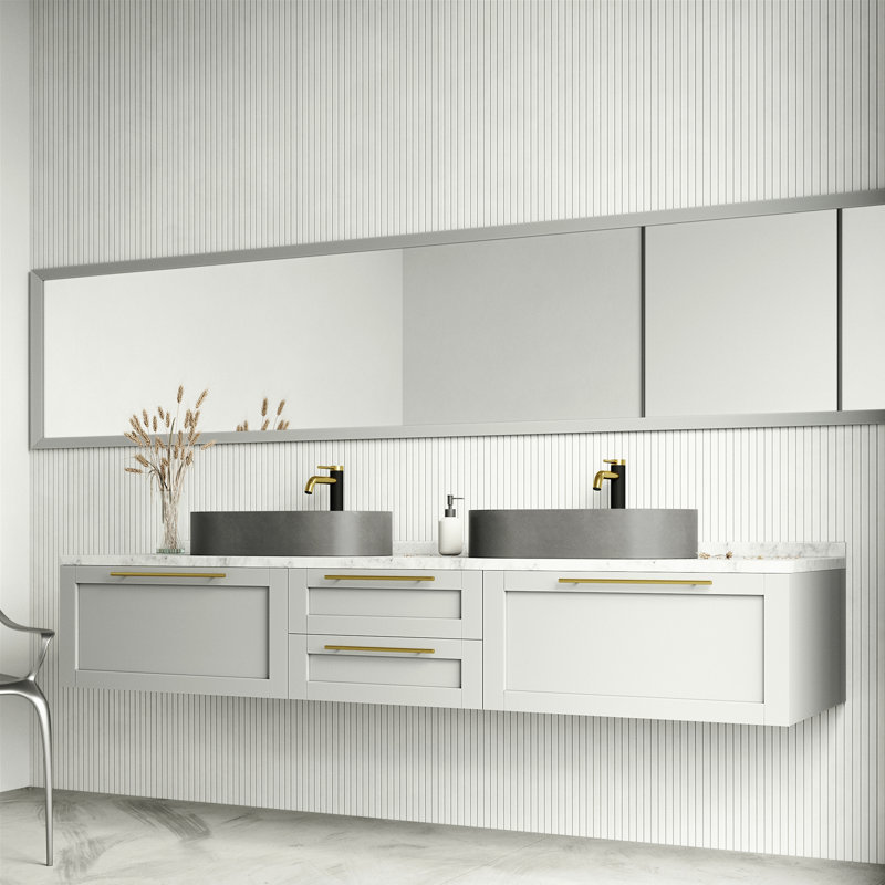 Lavabo de salle de bain vasque ovale en béton avec robinet H 10 po L 24 po x l 14 po x H 5 po BrightonSagrada Gothic