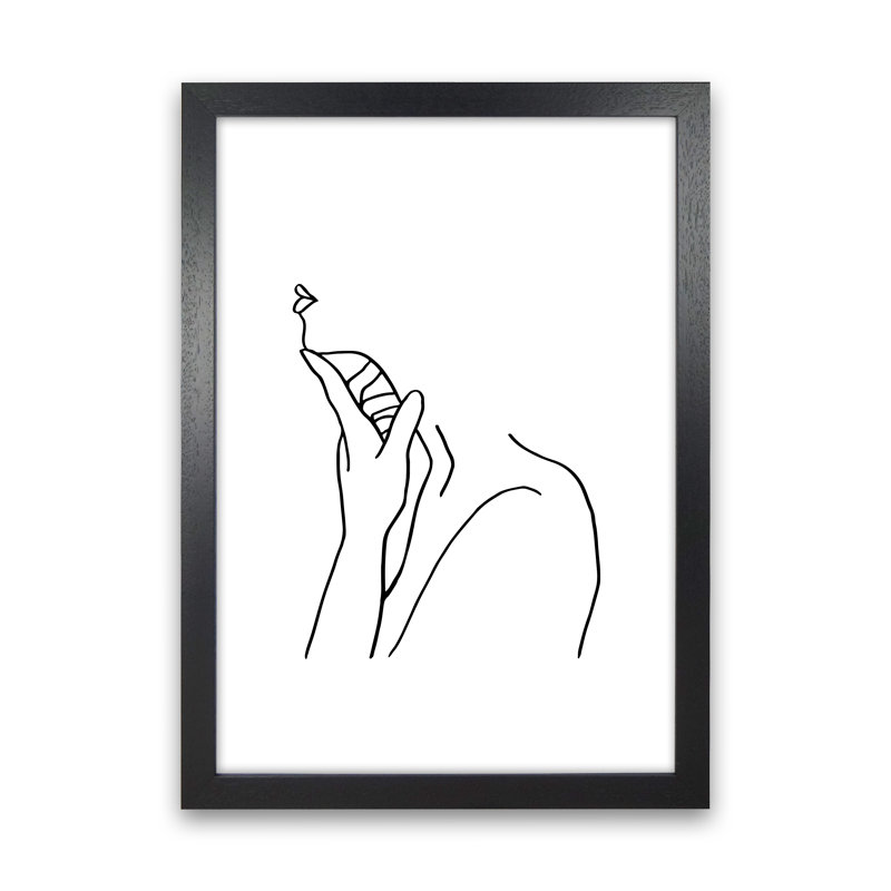 Finger On Chin - No Frame Print, 33.7cm H x 25cm W x 3cm D, Black Frame