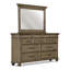 Commode de chambre à coucher traditionnelle avec miroir et glissières à roulement à billes en bois