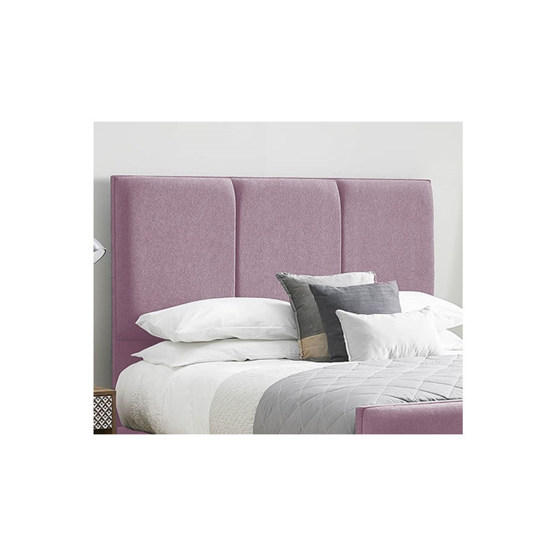 Ledley Kailua Upholstered Bed Frame - Plush Velvet with Headboard and Sprung Slats, Lilac, Kingsize (5')