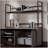 Credenza Hutch with Impact-Resistant Design, Brown finish