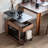 Scandinavian Walnut Wood Movable Height-Adjustable Side Table
